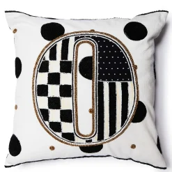 Pillows, Throws, & Cushions|MacKenzie-Childs Monogram O Beaded Throw Pillow