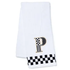 Bath & Bath Accessories|MacKenzie-Childs Monogram P Check Hand Towel