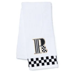 Bath & Bath Accessories|MacKenzie-Childs Monogram R Check Hand Towel