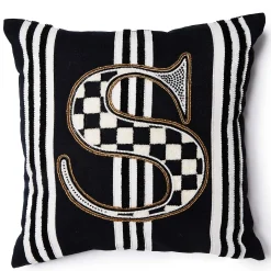 Pillows, Throws, & Cushions|MacKenzie-Childs Monogram S Beaded Throw Pillow