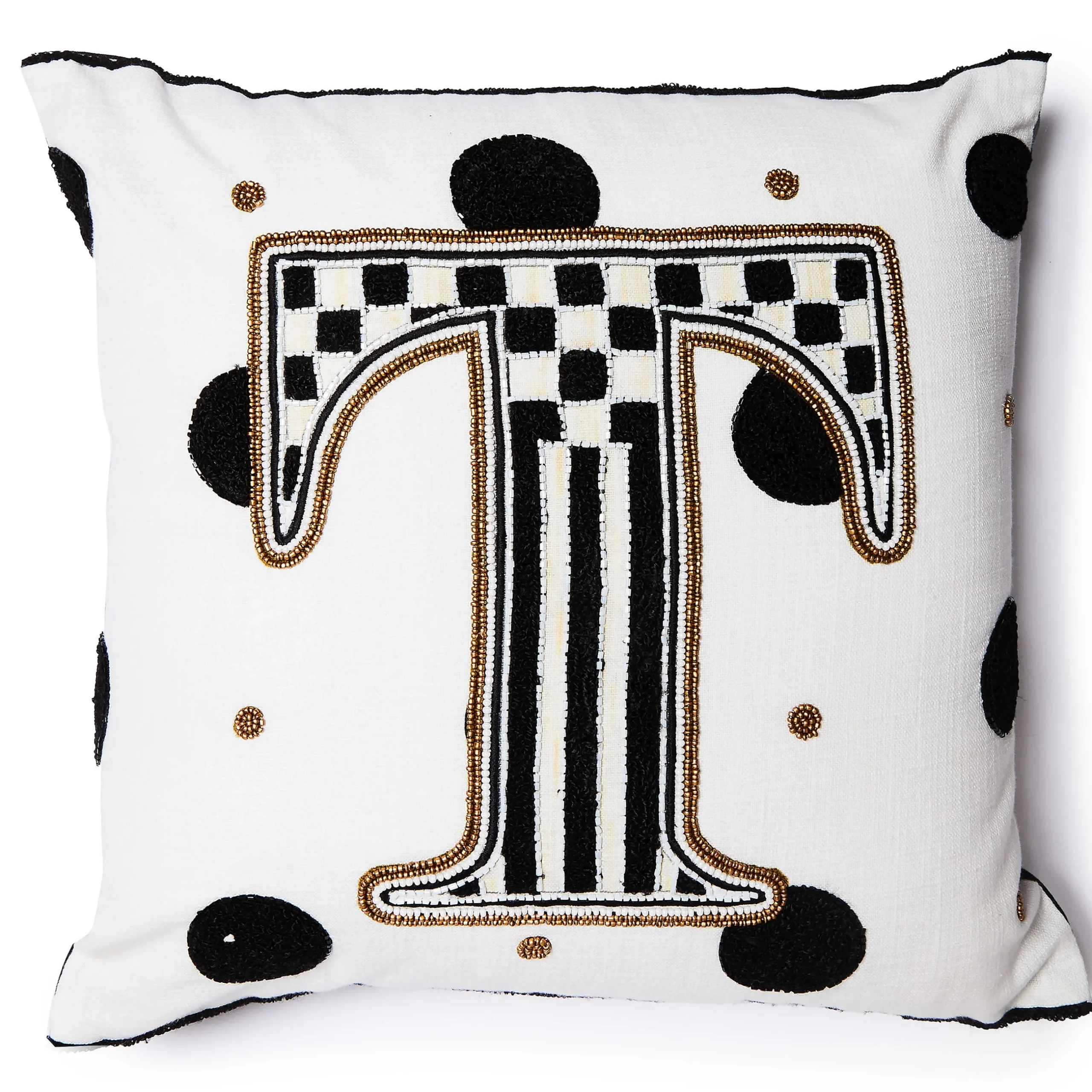 Pillows, Throws, & Cushions|MacKenzie-Childs Monogram T Beaded Throw Pillow