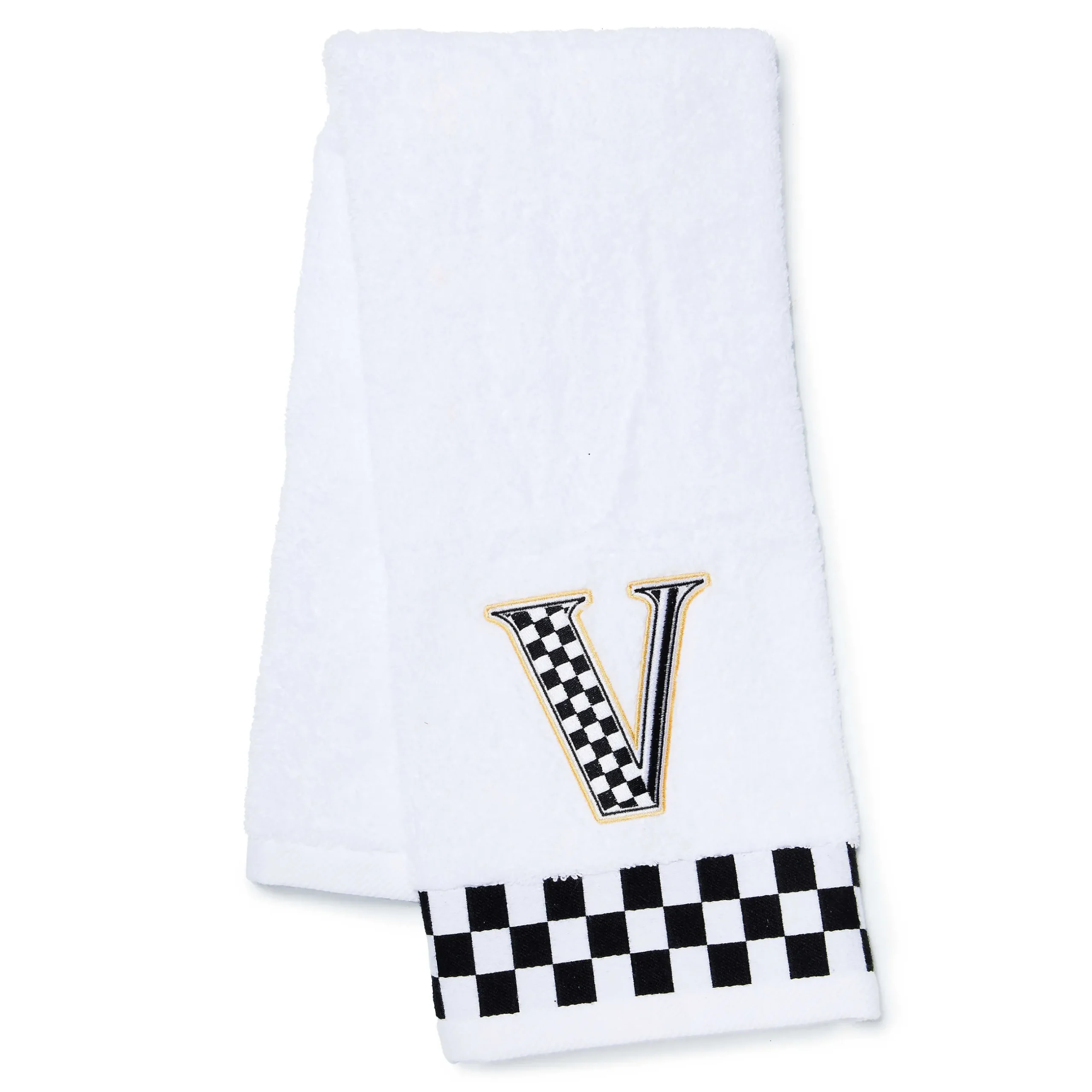 Bath & Bath Accessories|MacKenzie-Childs Monogram V Check Hand Towel