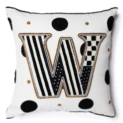 Pillows, Throws, & Cushions|MacKenzie-Childs Monogram W Beaded Throw Pillow