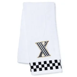 Bath & Bath Accessories|MacKenzie-Childs Monogram X Check Hand Towel
