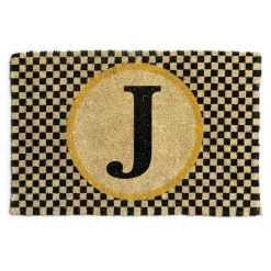Outdoor|Rugs|MacKenzie-Childs Monogrammed J Entrance Mat