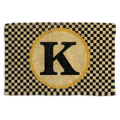 Outdoor|Rugs|MacKenzie-Childs Monogrammed K Entrance Mat