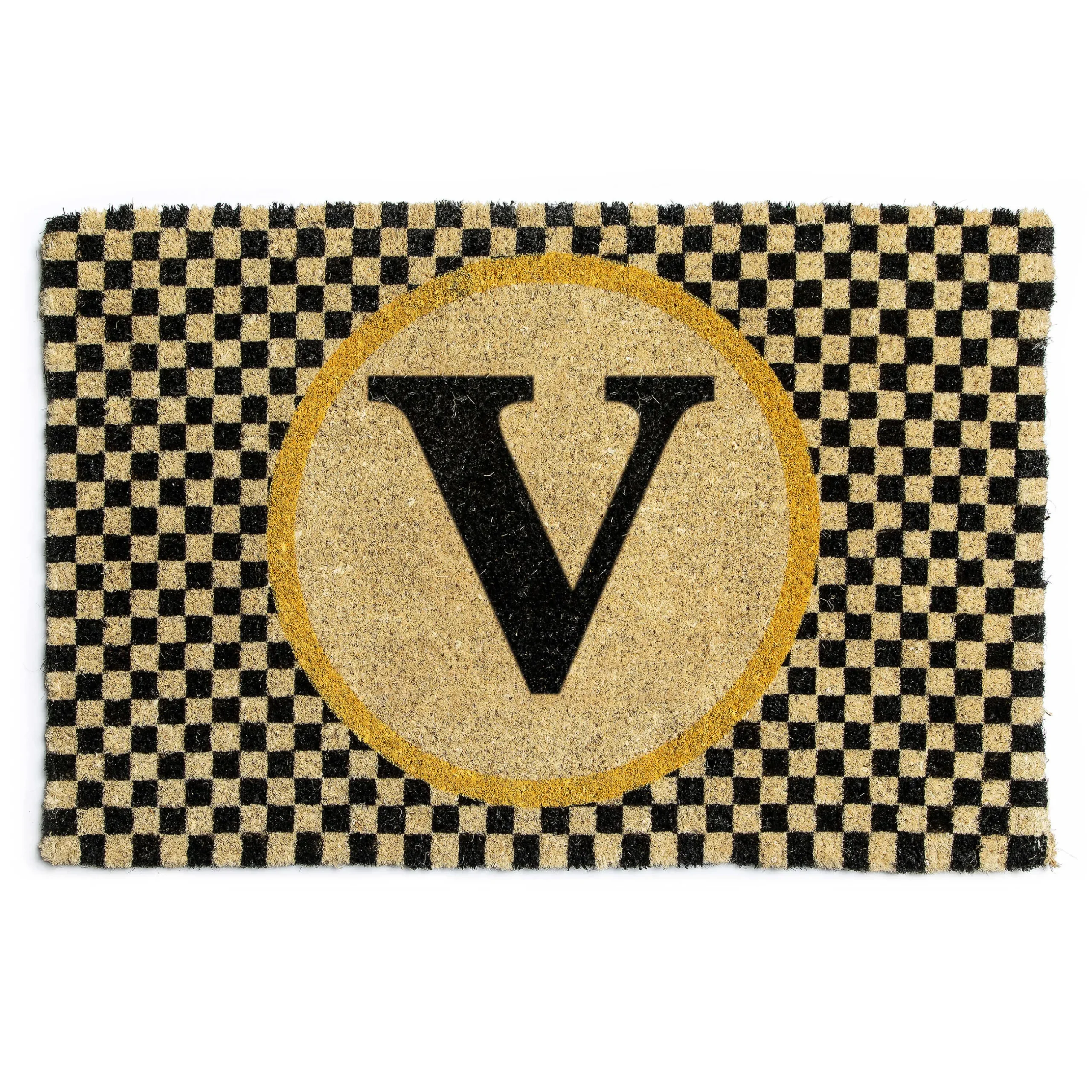 Outdoor|Rugs|MacKenzie-Childs Monogrammed V Entrance Mat