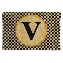 Outdoor|Rugs|MacKenzie-Childs Monogrammed V Entrance Mat