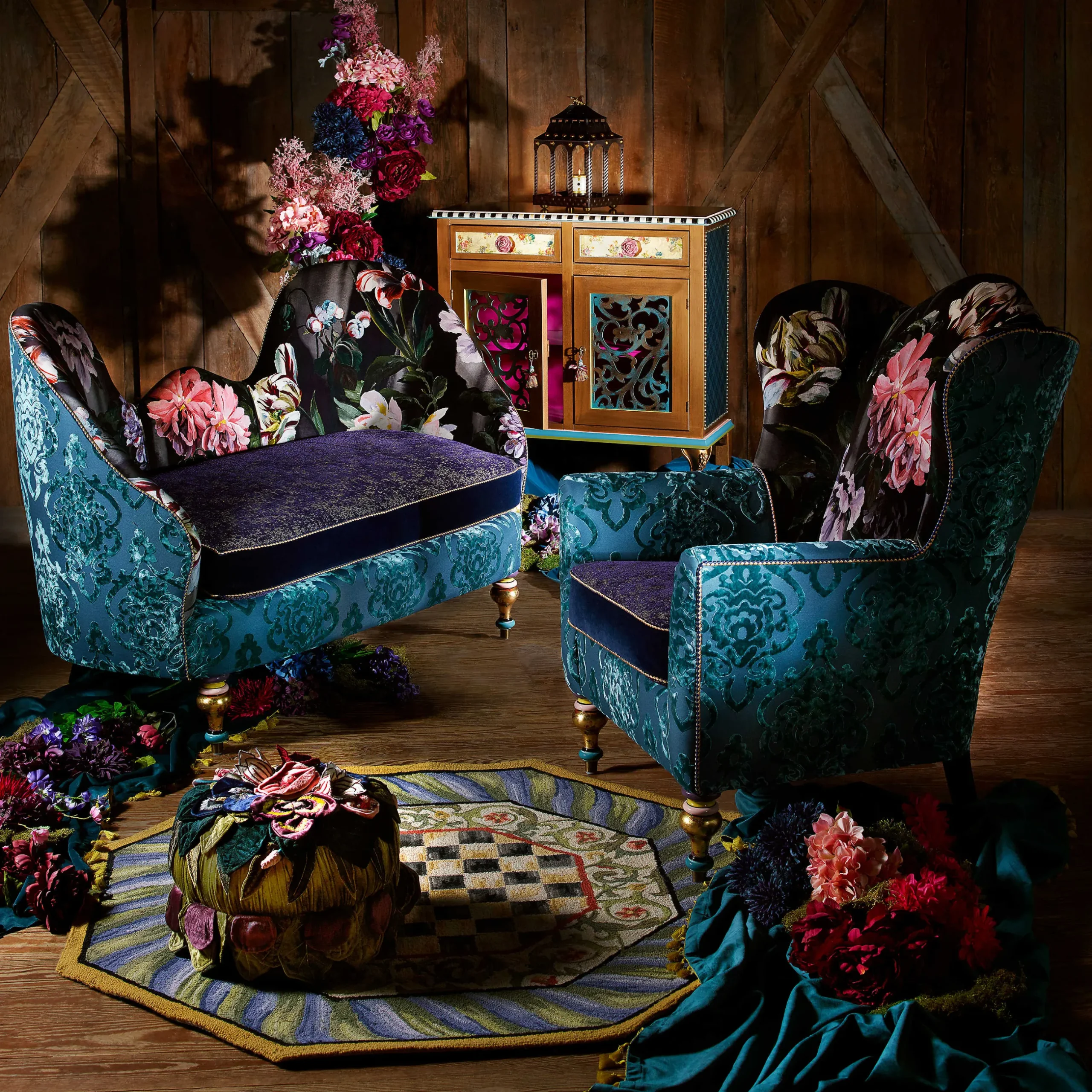 Storage Furniture|Living Room|MacKenzie-Childs Moonlight Garden Chest
