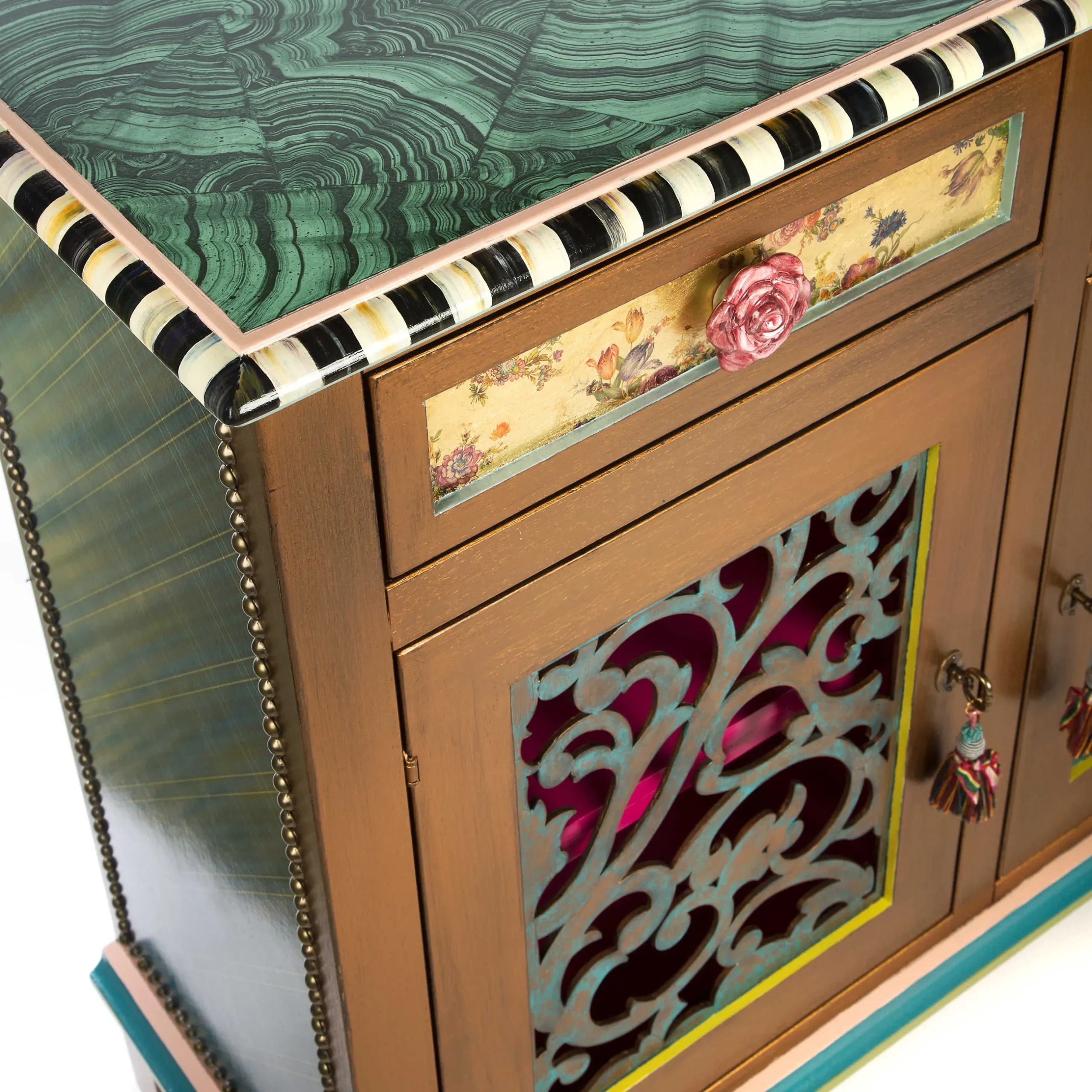 Storage Furniture|Living Room|MacKenzie-Childs Moonlight Garden Chest