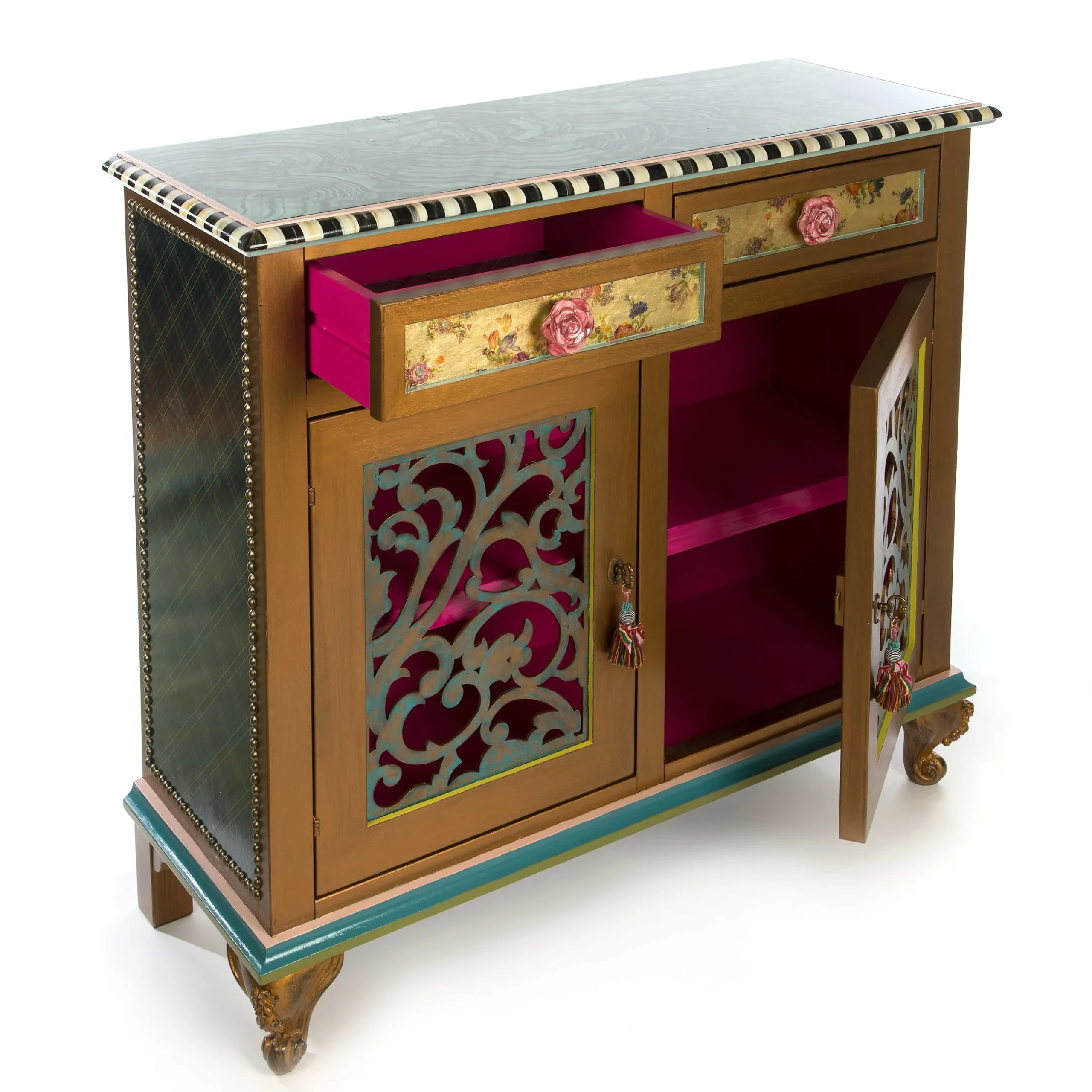 Storage Furniture|Living Room|MacKenzie-Childs Moonlight Garden Chest