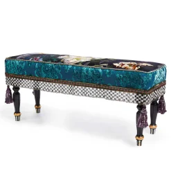 Living Room|Bedroom|MacKenzie-Childs Moonlight Garden Floral Scuttlebutt Bench
