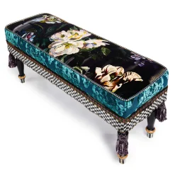 Living Room|Bedroom|MacKenzie-Childs Moonlight Garden Floral Scuttlebutt Bench