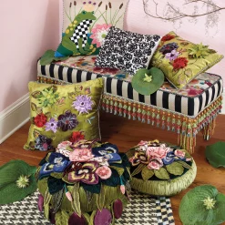 Living Room|MacKenzie-Childs Moonlight Garden Footstool