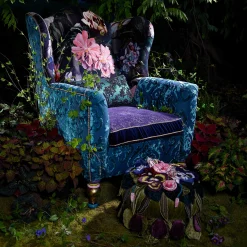 Living Room|MacKenzie-Childs Moonlight Garden Footstool