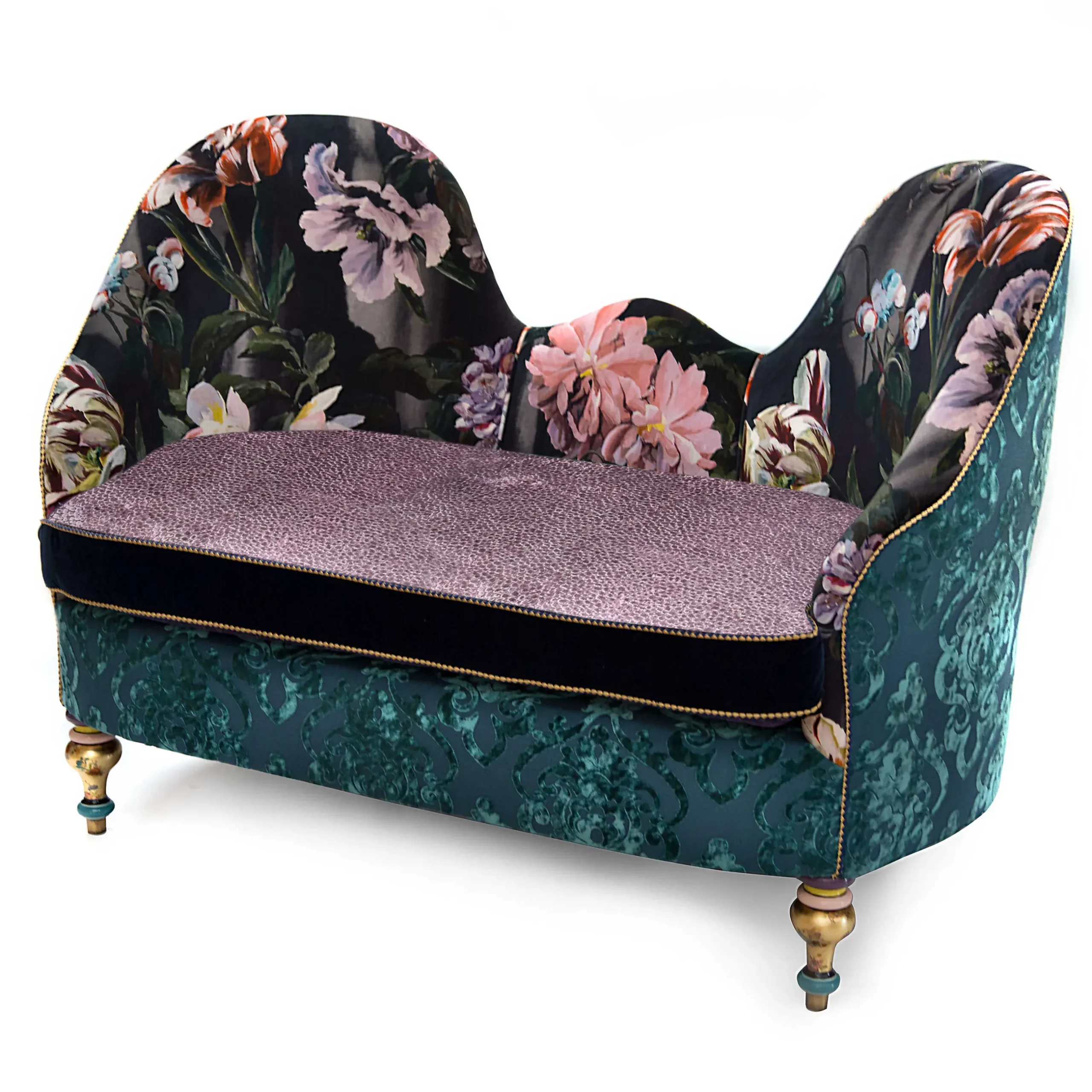 Living Room|MacKenzie-Childs Moonlight Garden Tete-a-Tete Settee