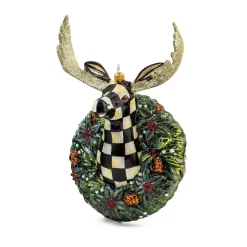 Holiday|MacKenzie-Childs Moose Head Wreath Glass Ornament