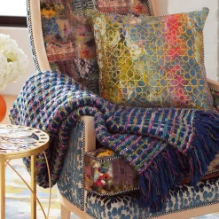 Pillows, Throws, & Cushions|Room Accents|MacKenzie-Childs Mosaic Basket Weave Throw