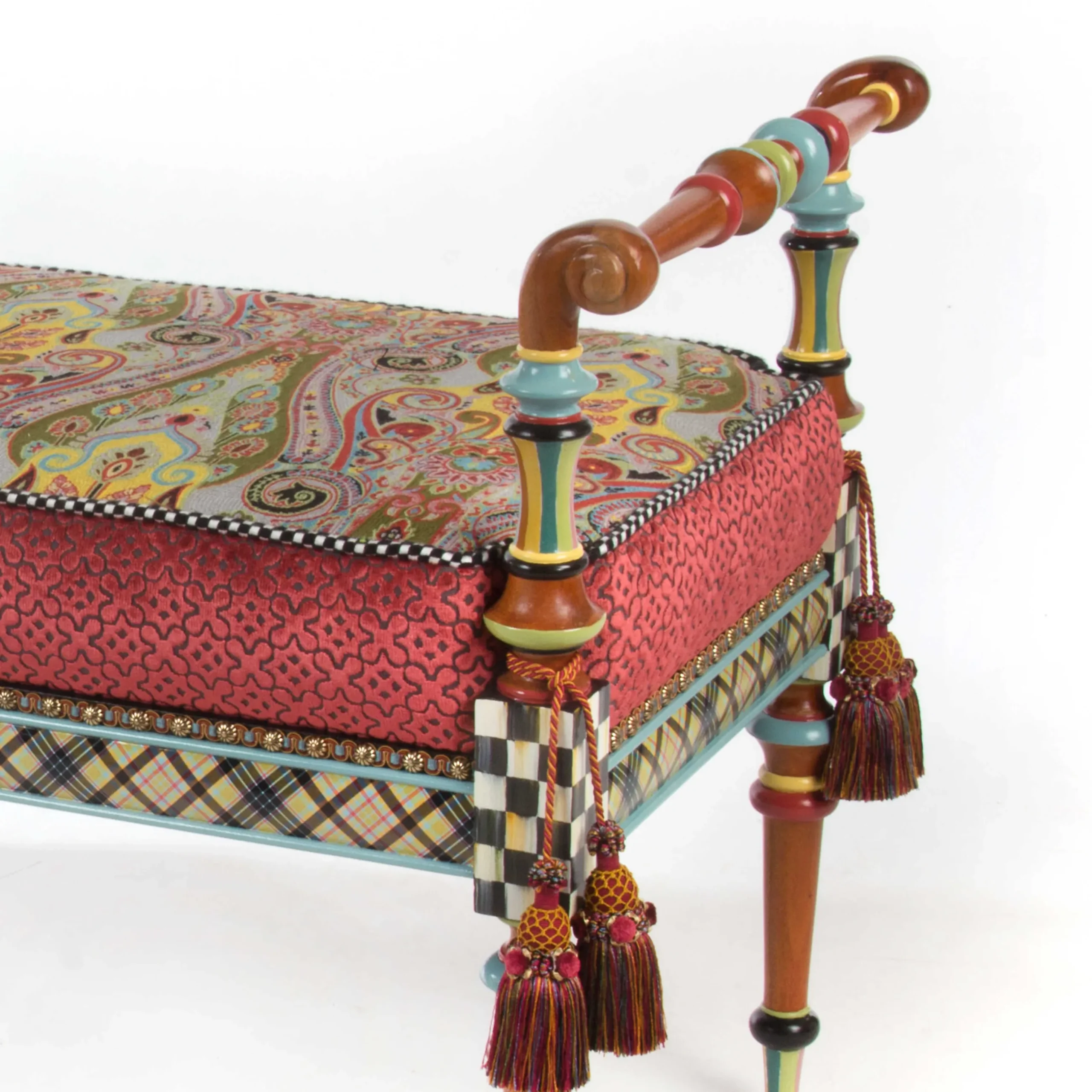 Entryway Furniture|Living Room|MacKenzie-Childs Musette 4' Bench