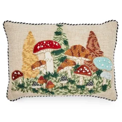 Pillows, Throws, & Cushions|MacKenzie-Childs Mushroom Embellished Lumbar Pillow