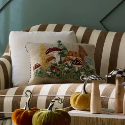 Pillows, Throws, & Cushions|MacKenzie-Childs Mushroom Embellished Lumbar Pillow