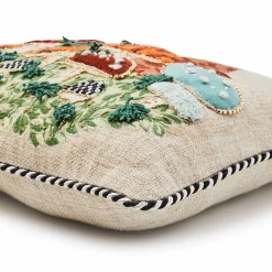 Pillows, Throws, & Cushions|MacKenzie-Childs Mushroom Embellished Lumbar Pillow