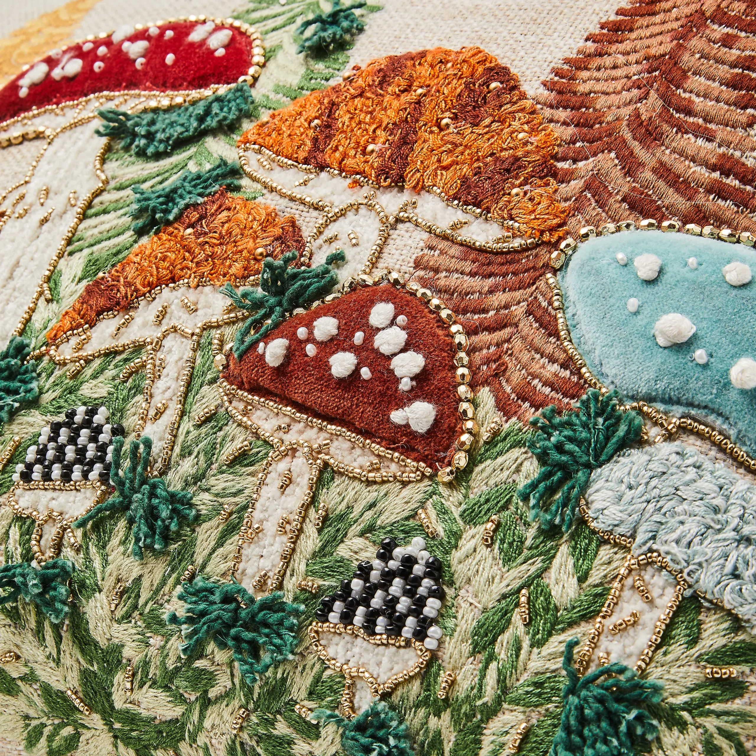 Pillows, Throws, & Cushions|MacKenzie-Childs Mushroom Embellished Lumbar Pillow