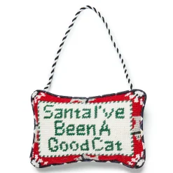 Holiday|MacKenzie-Childs Needlepoint Cat Lover Ornament