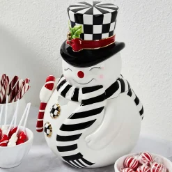 Kitchen Storage & Organization|MacKenzie-Childs Nostalgia Snowman Cookie Jar