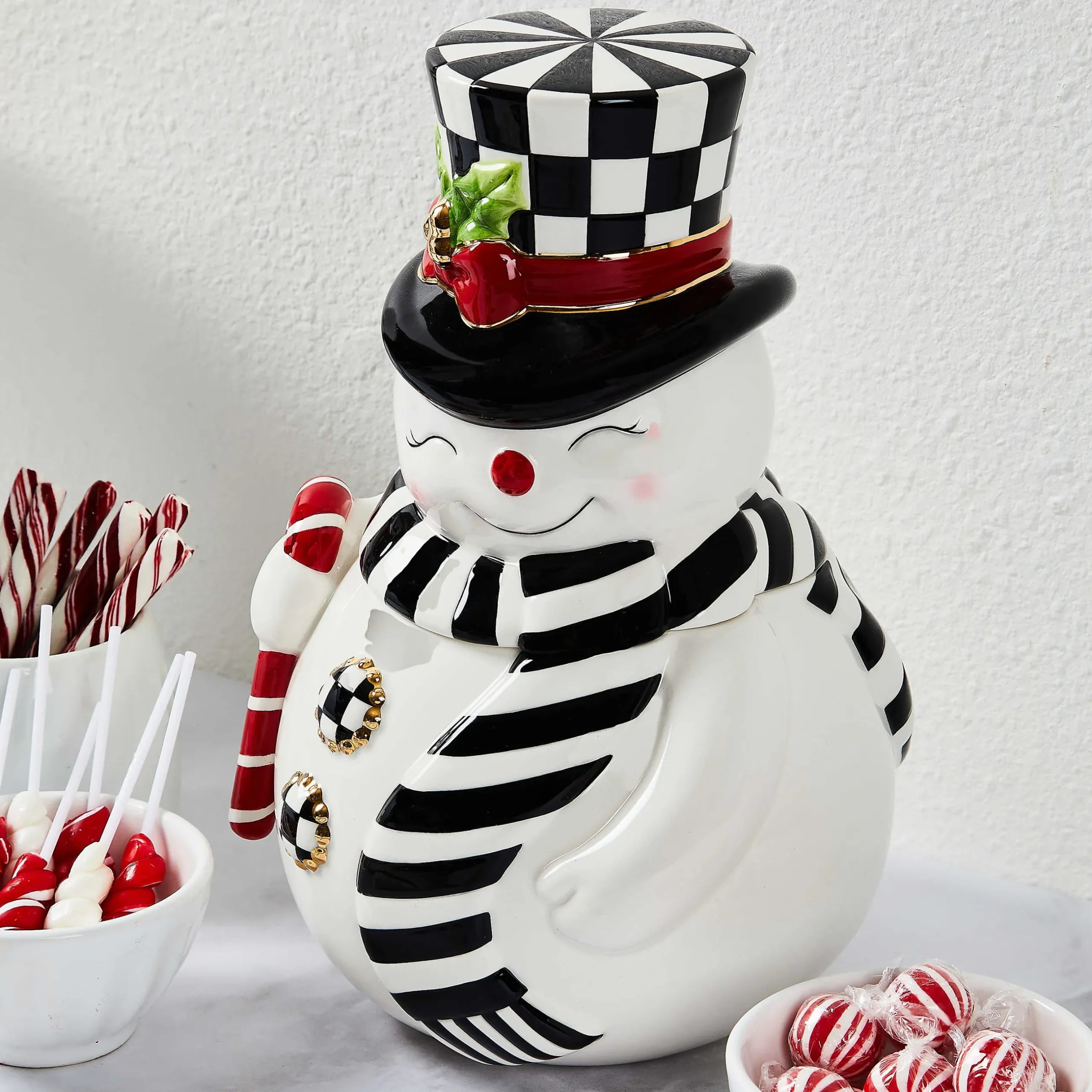 Kitchen Storage & Organization|MacKenzie-Childs Nostalgia Snowman Cookie Jar