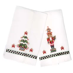 Holiday|Bath & Bath Accessories|MacKenzie-Childs Nutcracker  Tree Guest Towels, Set of 2
