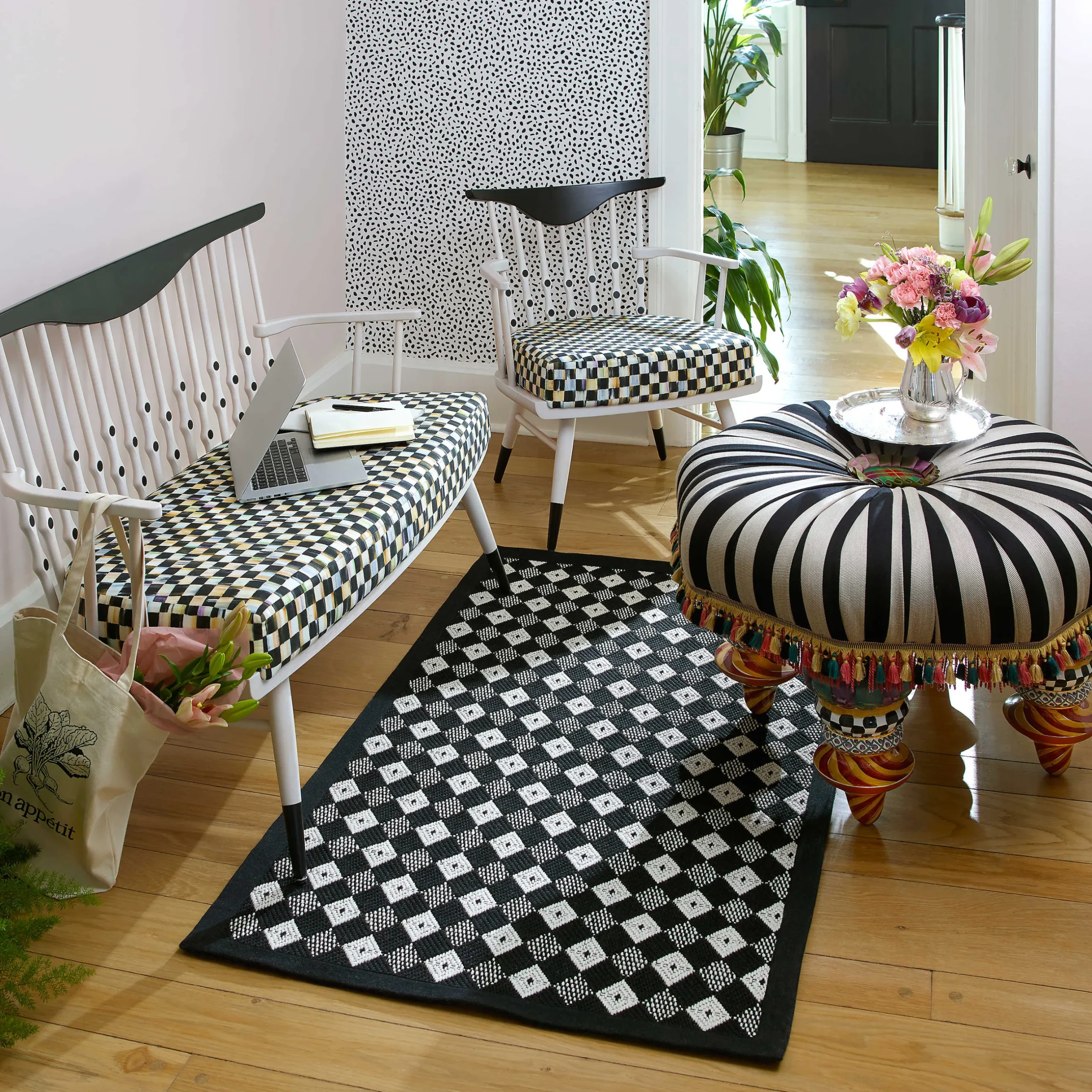 Living Room|MacKenzie-Childs On Wall Street Setting Seat