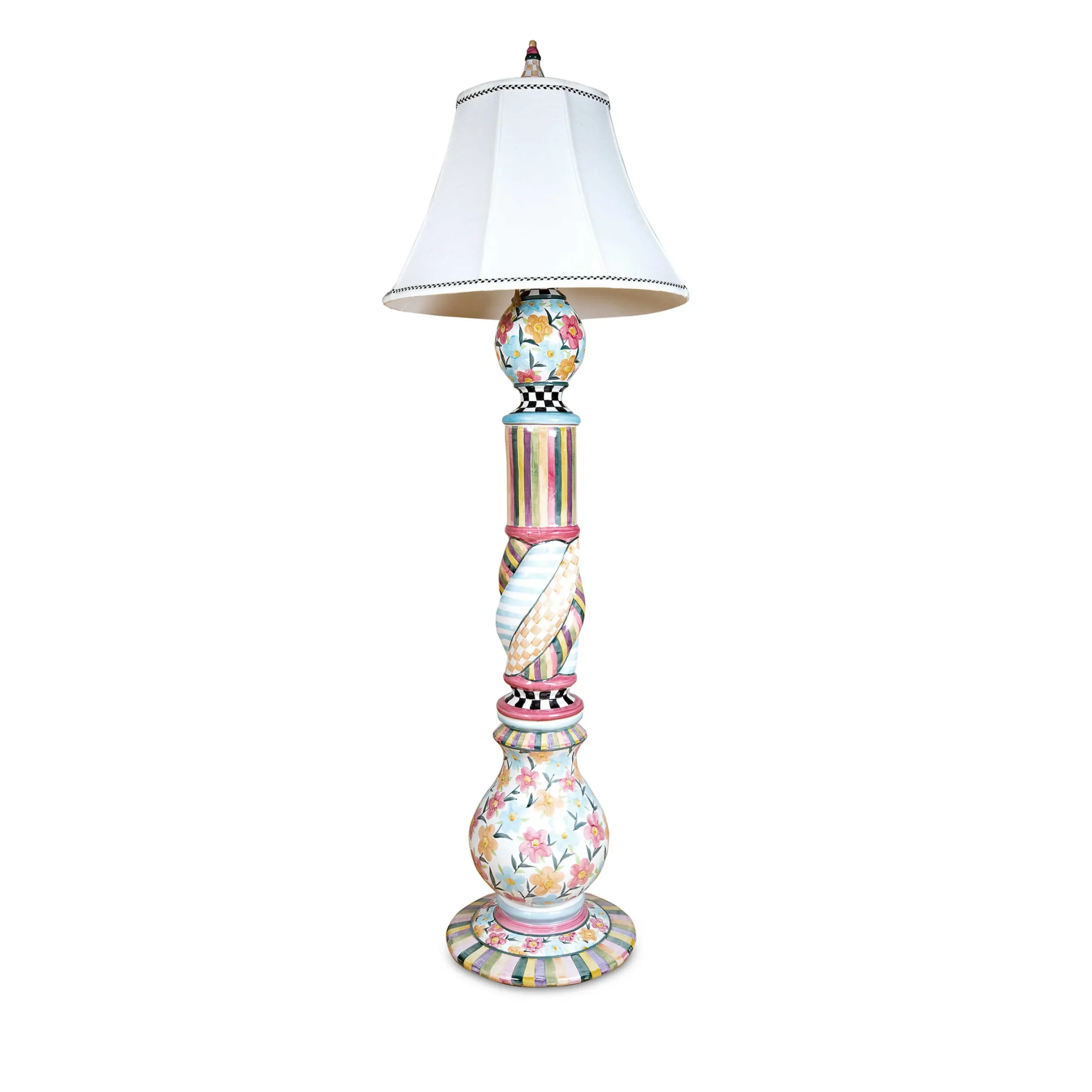 Lighting|MacKenzie-Childs Painted Garden Ceramic Floor Lamp