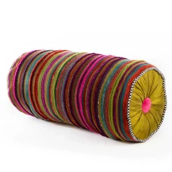 Pillows, Throws, & Cushions|MacKenzie-Childs Paradise Stripe Bolster Pillow