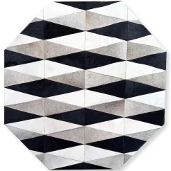 Rugs|MacKenzie-Childs Parallelogram Hair On Hide 6' Octagon Rug