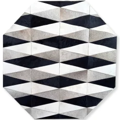 Rugs|MacKenzie-Childs Parallelogram Hair On Hide 6' Octagon Rug