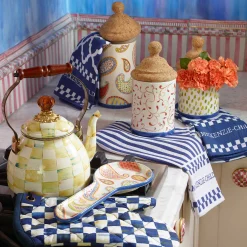 Tea Kettles|MacKenzie-Childs Parchment Check 3 Quart Tea Kettle
