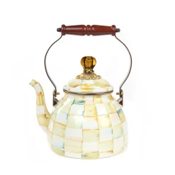 Tea Kettles|MacKenzie-Childs Parchment Check 2 Quart Tea Kettle