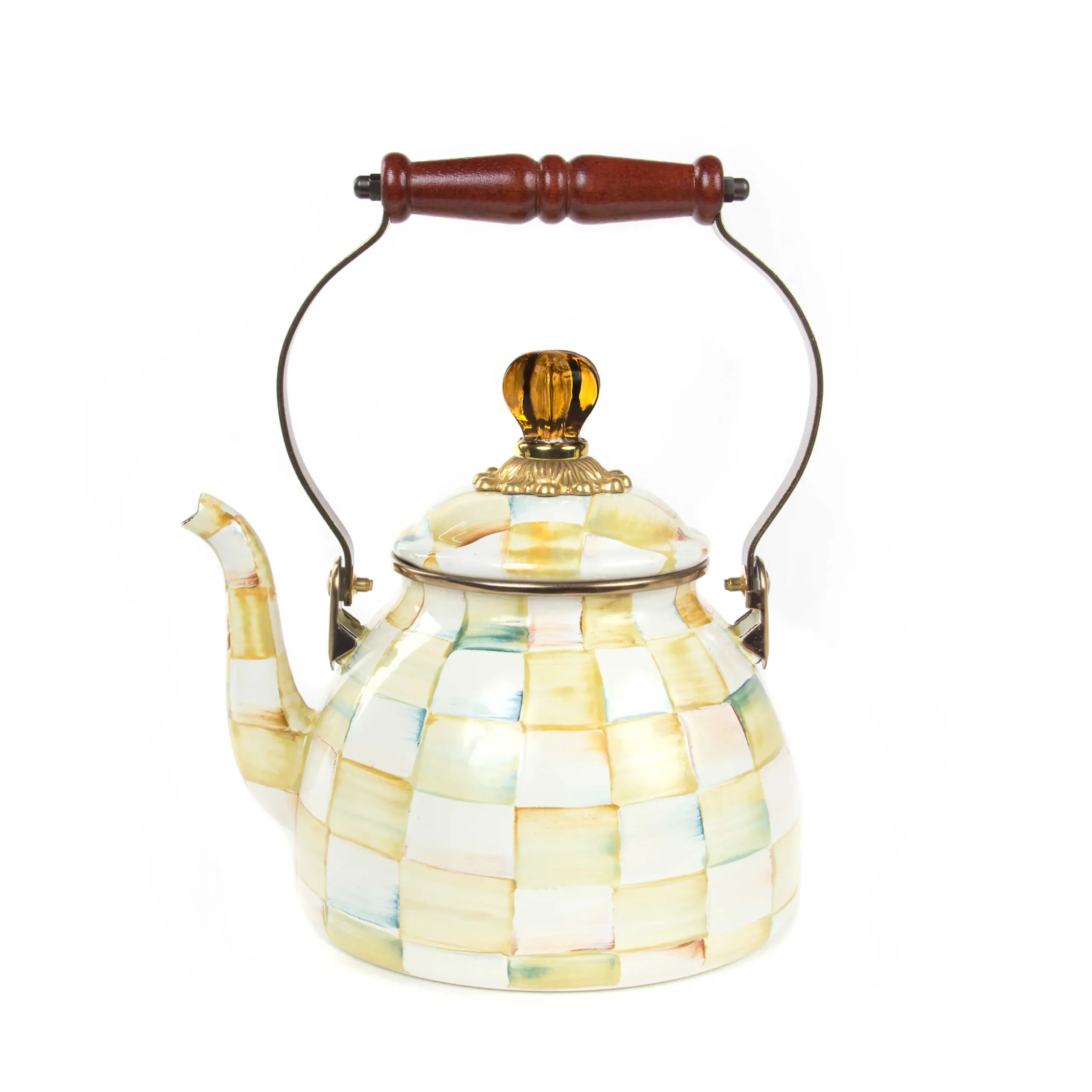 Tea Kettles|MacKenzie-Childs Parchment Check 2 Quart Tea Kettle