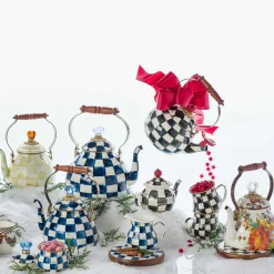Tea Kettles|MacKenzie-Childs Parchment Check 2 Quart Tea Kettle
