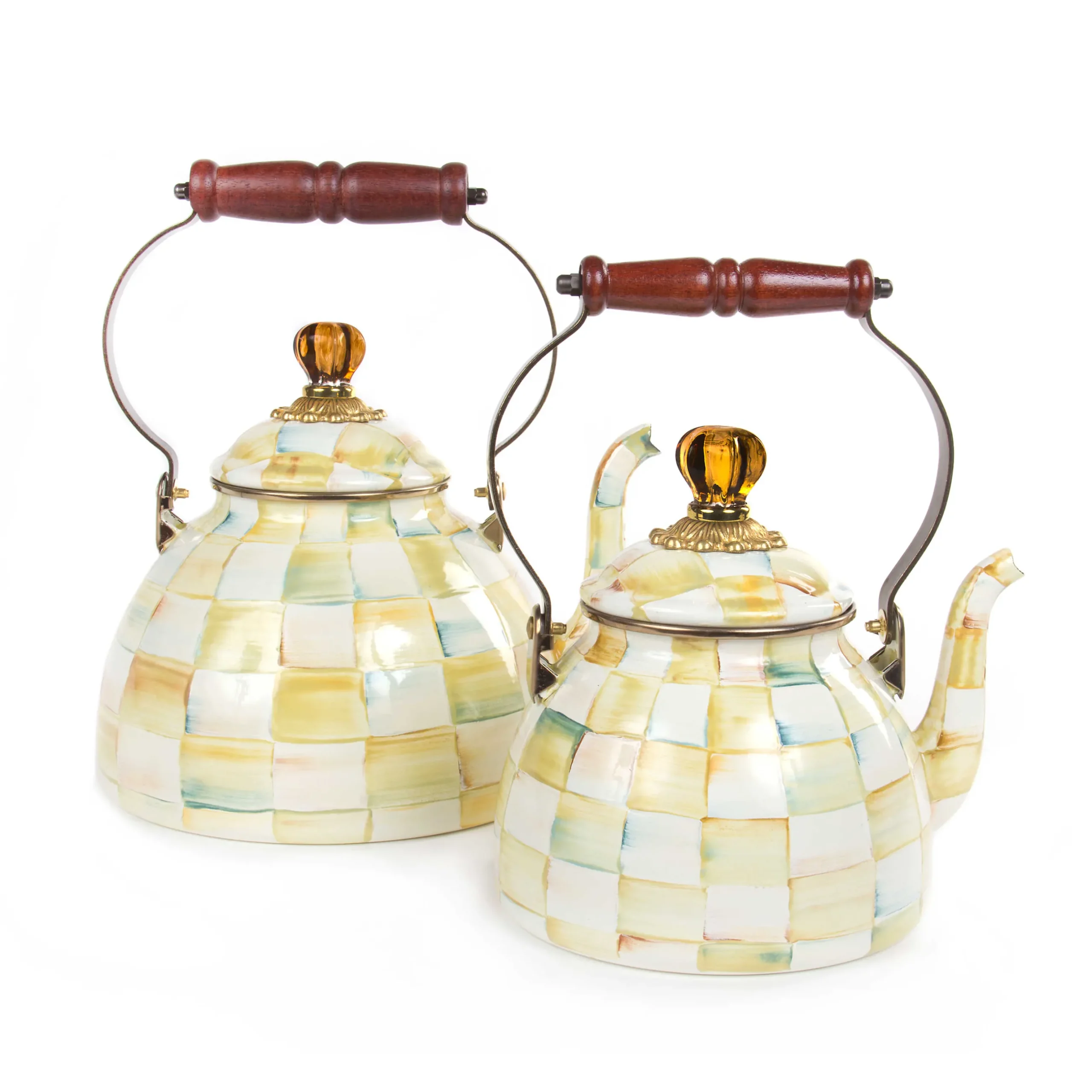 Tea Kettles|MacKenzie-Childs Parchment Check 2 Quart Tea Kettle