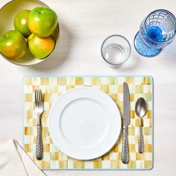 Table Accessories|Kitchen & Table Linens|MacKenzie-Childs Parchment Check Cork Back Placemats, Set of 4