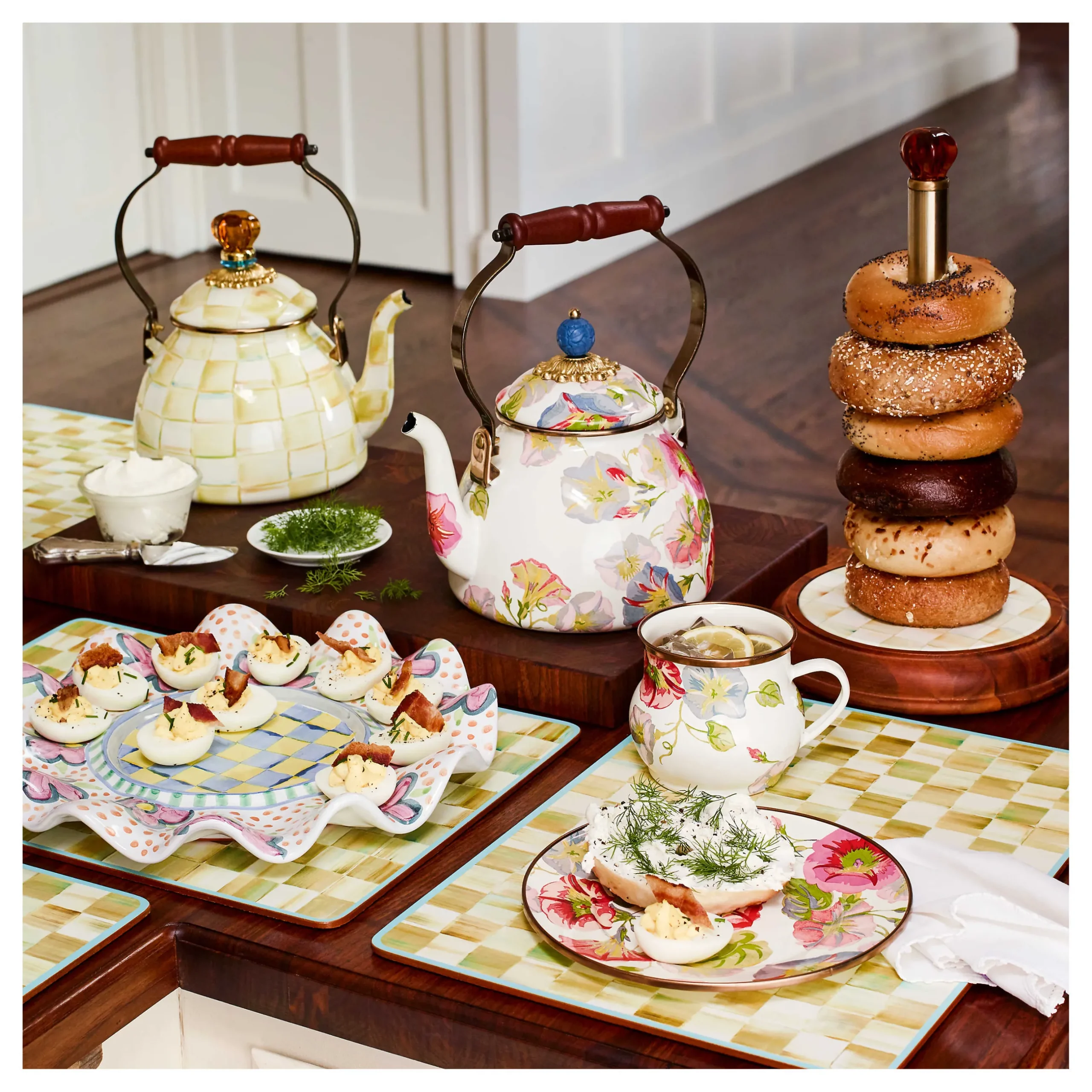 Table Accessories|Kitchen & Table Linens|MacKenzie-Childs Parchment Check Cork Back Placemats, Set of 4