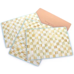 Table Accessories|Kitchen & Table Linens|MacKenzie-Childs Parchment Check Cork Back Placemats, Set of 4