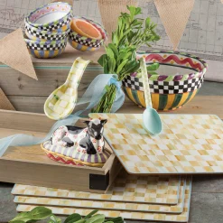 Table Accessories|Kitchen & Table Linens|MacKenzie-Childs Parchment Check Cork Back Placemats, Set of 4