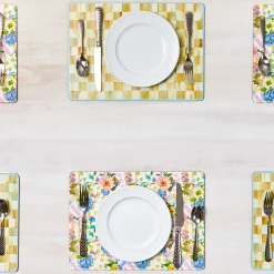 Table Accessories|Kitchen & Table Linens|MacKenzie-Childs Parchment Check Cork Back Placemats, Set of 4