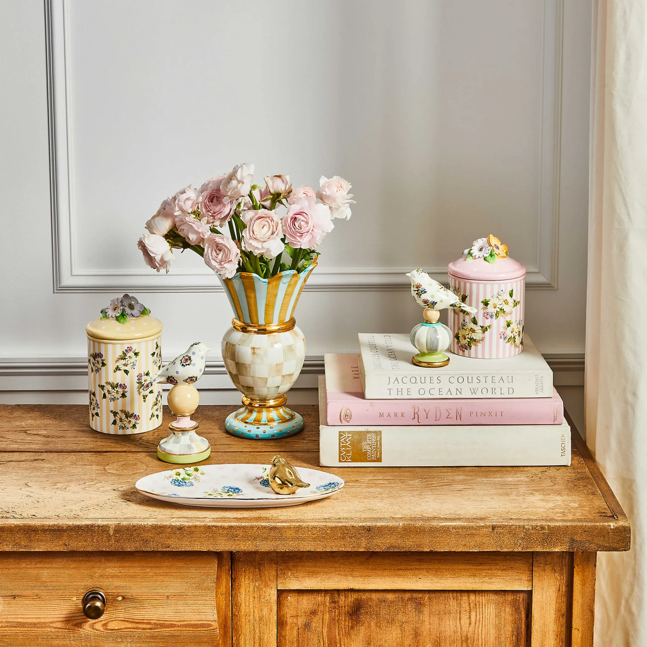 Room Accents|MacKenzie-Childs Parchment Check Great Vase