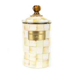 Room Accents|Kitchen Storage & Organization|MacKenzie-Childs Parchment Check Large Canister