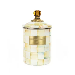 Room Accents|Kitchen Storage & Organization|MacKenzie-Childs Parchment Check Medium Canister