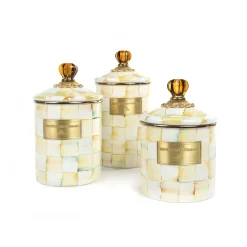 Room Accents|Kitchen Storage & Organization|MacKenzie-Childs Parchment Check Medium Canister